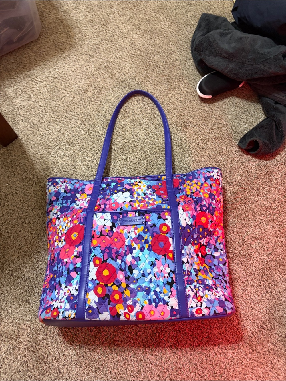 Vera Bradley Purple Multicolor Floral Quilted Tote